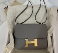 Hermes Constance mini款 康康包 積雨雲灰 全新全配
