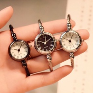 Women Retro Bangle Bracelet Stainless Steel Strap Round Dial Quartz Wrist Watch