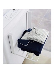 日式風格磁吸摺疊式洗衣機側邊收納架,無需安裝