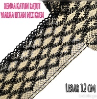 per meter renda katun rajut lebar 12 cm