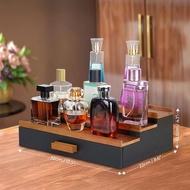 Stepped Perfume Storage Rack Counter Cosmetic Display Rack with Drawer Hidden Layer Display Rack C
