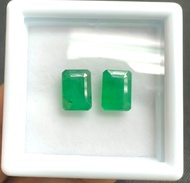 มรกตคู่ 2.25cts 7x5mm octagon shape พลอยแท้ 100% Emerald pair 2.25cts 7x5mm octagon shape 100% natur