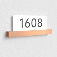 Solid wood Customized Unit Sign Door Sign Homestay Apartment Floor Signage Unit Number Plate White S