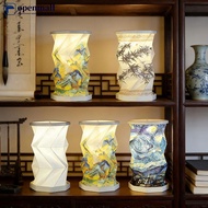 【OMALL】 Folding Desk Light Mini Paper Lantern USB Rechargeable Dimmable Portable LED Night Light For