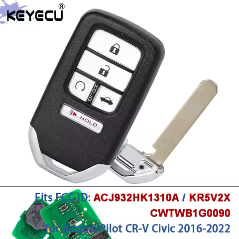 KEYECU FCC ID: KR5V2X CWTWB1G0090 ACJ932HK1310A 433MHz ID47 Chip Remote Car Key Fob for Honda Accord