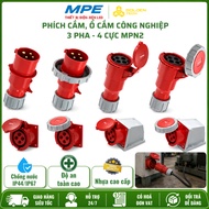 Plug, 3-phase 4-pole industrial socket IP44, IP67 MPE 220-240V-3P+E Series MPN2