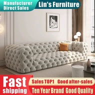 [Lin's Home Duty-Free, Free Shipping, Fast Shipping] Fabric Sofa Sales Volume TOP1 Special Offer Full Pull Buckle Sofa Italian Double Velvet Small Apartment Living Room French Cream baxter
