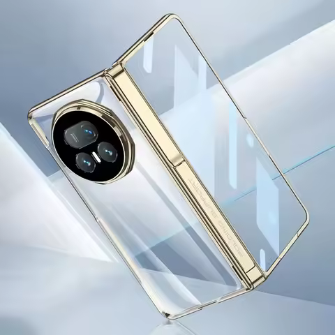 For Magic V5 Case Magnetic Hinge Stand Plating Clear Case For Honor Magic V5 Outer Screen Glass Prot