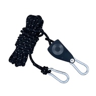 Emika Choice 4PCS 4M Pulley Adjuster Reflective Guyline Rope Awning Camping Peg Tali Camping Black