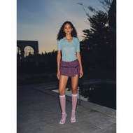 COCO SIN - Váy Lông Tím Belt Đen