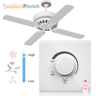 EUCALYTUSMY Fan Speed Controller Durable Surface Mounted 86 Type Adjustment Stepless Speed