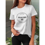 Ladies Psalm 91 Printed T-Shirt - Simple Casual Cotton Top