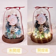 聖誕節禮物/藤編星星聖誕樹繡球玫瑰永生花/夜燈永生花盅/9折優惠