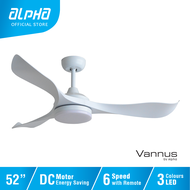 ALPHA Vannus - VC2 LED &amp; VC3 LED 3B 52 Inch DC Motor Ceiling Fan with 3 Blades (6 Speed Remote) [Exclude Installation]
