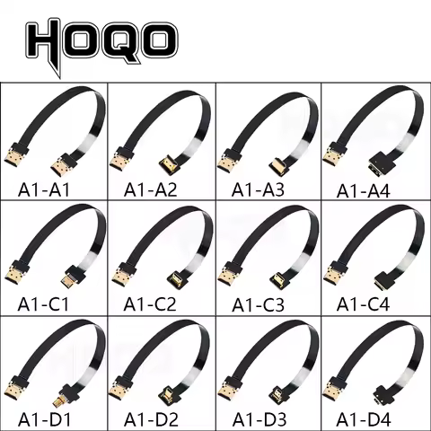 HDMI-compatible, FPV HDMI FFC HDMI Ribbon Cable 90 Degree Mini/Micro HDMI to Standard HDMI PCB Conne
