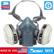 3m Combo Half-Face Gas Mask 7501,7502 + Activated Carbon Filter 6001 + Filter 5N11 + Lid 501, NIOSH 