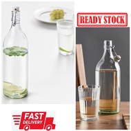 🔥[READY STOCK]IKEA Clear Glass Bottle With Stopper/Bekas Air Viral ikea