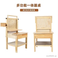 Wooden Lifting Easel Multifunctional Drawing Table Portable Easel Integrated Sketch Table Studio Dra