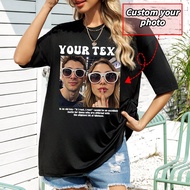Customized Y2K Summer Women Oversized T-Shirt, Upload Your Photo, Text/Blessing/Name/Meaningful/Inte