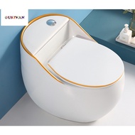 Platinum Ceramic Oval Sitting Toilet Tandas Duduk Bujur Siphonic Flush With Handle Toilet Bowl Mangkuk Tandas