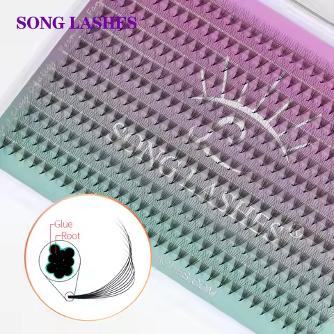 Song Lashes 6D 7D 8D 9D 10D 12D 14D Premade Fans Pointy Base Slim Thin Eyelash Extensions Mega Tray 