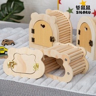 [Pet Planet]⭐Taiwan Shipment⭐Hamster Wooden House Solid Wood Golden Silk Bear Wooden Nest Peeping Ho