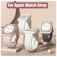 Free Case 3D Imprint Mickey Silincone Strap For Watch Strap Series 8 7 6 5 4 3 2 1,SE ,SE2,Ultra Str