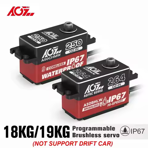 AGFRC A50BHLW A50CHMW Fast Speed 19KG 18KG Waterproof IP67 Low Profile Brushless Coreless RC Servo F