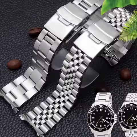 3 Styles 22mm Diving Steel Metal Strap For Casio Duro Mdv107-1A MDV106-1A Watch Wristband Bracelet W