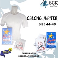 [ISI 1] Kaos Oblong JUPITER 44-48 JUMBO Putih Polos / Oblong Katun  JUPITER - sckmenwear GROSIR