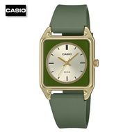 Velashop นาฬิกาข้อมือผู้ชายคาสิโอ Casio Standard สายเรซิ่นสีเขียว หน้าปัดเขียว รุ่น MTP-B170-3EVDF M