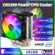 [Ready Stock] Jonsbo CR1200 PC CPU Cooler 92mm Fan Computer Radiator Air Cooler 2 Heatpipes PWM 3PIN