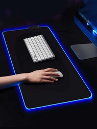 1入組黑色rgb背光電競滑鼠墊,適用於桌上型電腦/筆記型電腦