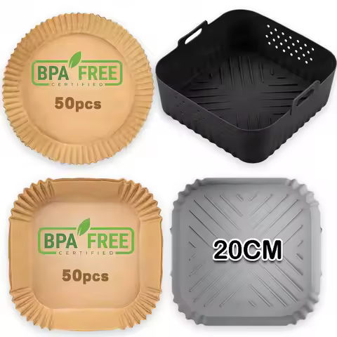 8.86IN/20CM Air Fryer Silicone Liners for Ninja AF140/AF14/ AF180/AF181 Non-Stick Airfryer Baking Tr