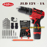 JLD 12V - 1A Cordless Baterai Bor with Tool Kit