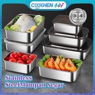 【Cookhen】 Stainless Food Container Stainless Vegetable Container 304 Stainless Steel Food Box Food S
