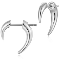 REELMAR Gothic Claw Earrings for Women Men Gold Dragon Claw Fake Gauges Earrings Ear Jacket Front an