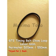 Timing Belt GT2 Close loop gear 260 275 L 520 mm 550 mm Width 6mm 260t 275t 2GT 520mm 550mm