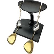 顏色耳環，18K 金/18K 白金，2.3 克，女士