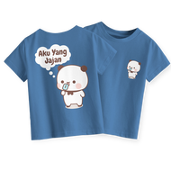 Kaos Couple Keluarga Terbaru Desain Pentol Depan Belakang Mama Yang Belanja Papa Yang Kerja Aku Yang