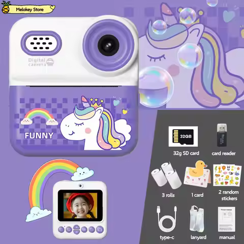 Kids Digital Camera Photo Printer with Game Cute Mini Digital Video Child Instant Print Camera Kids 