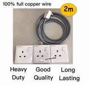 (READY STOCK) HEAVY DUTY 3 way extension wire socket c/w 70/0076 FULL COPPER WIRE (FREE ONE UNIVERS