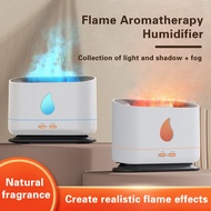 3D Simulation Flame Air Humidifier Rechargeable Creative Desktop Aromatherapy Home Office Adjustable Two-color Atomizing Essential Oil Aroma Diffuser Humidifier