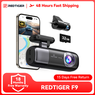 REDTIGER กล้องติดรถยนต์4K กล้อง WiFi GPS ติดด้านหน้าและด้านหลัง32การ์ด GB SD