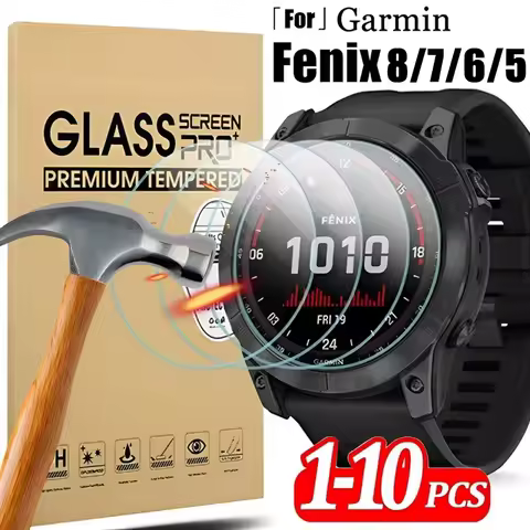 10-1Pcs Tempered Glass for Garmin Fenix 8 7S 7X 6S 6X Pro Sapphire 5 S Anti Scrach Film HD Screen Pr