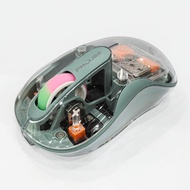 Interesting Transparent Bluetooth Mouse with USB & Type-C Two Receiver, Small Portable Silent Wirele