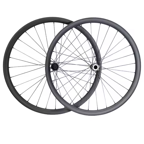 29er carbon wheels MTB XC 36mm width 30mm deep UD 3K 12K Front Lefty L32 2.0 Rear DT240 6 bolts disc