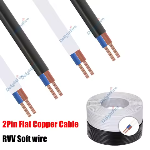 2 Pin Electrical Wire 0.75mm² RVV Copper Signal Cable PVC Sheathed Wire For LED Lighting Car Automot