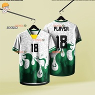 T-SHIRT FLAME DESIGN NFL COLLAR PLAIN, PRINTED DESIGN T-SHIRT SIZE S-XL(Free Customization Of Name A