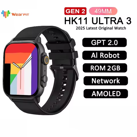 2025 HK11 ULTRA 3 Smartwatch 49mm HD AMOLED Bluetooth Network ChatGPT Call Robot Clock NFC Compass M
